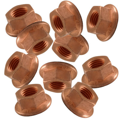 10 x Kupfermutter M10 x 1,5 Krümmer Auspuff Mutter Auspuffhalter