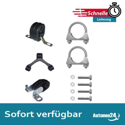 Montagesatz für Mitteltopf Endtopf Audi A4 (B5) und Audi A4 Avant (B5) 1.8 Gummi