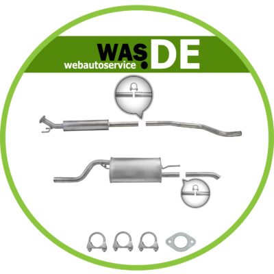 Auspuff für Chevrolet Aveo T300 STUFENHECK 1.2/1.4 ab Bj 2011 Mitteltopf Endtopf